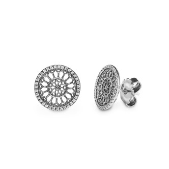 1 - Earrings Rose Window Santa Maria di Collemaggio L'Aquila Ellius Gioielli R472 / RV / PB 925 Silver