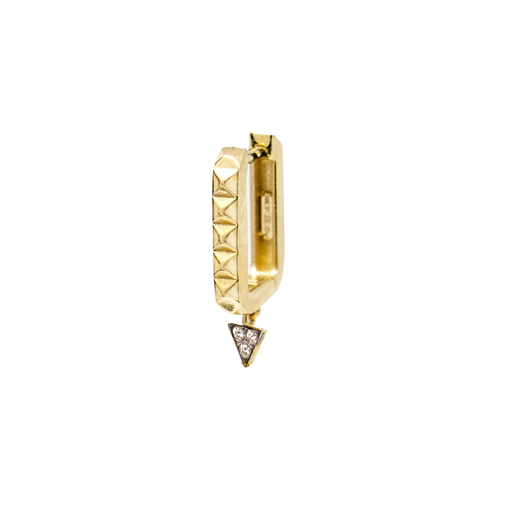 1 - Rue des Mille golden single earring with triangle Silver 925 ORZ-010 M1 AU