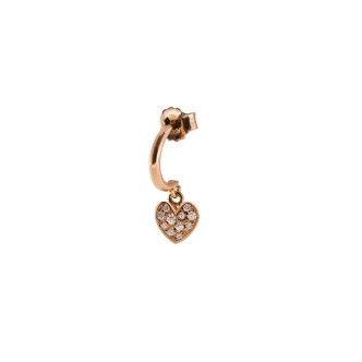 1 - Woman heart earring with zircons Rue Des Mille 925 silver rosé ORZ-CERC CUO