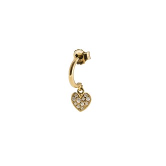 1 - Woman earring heart with zircons Rue Des Mille Silver 925 golden ORZ-CERC CUO AU