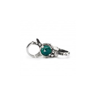 1 - Trollbeads Wish Lock TAGLO-00091 925 silver with green glass