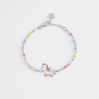 1 - Bracciale bambina unicorno Mabina Argento 925 multicolor 533491