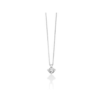 1 - Collana donna punto Luce Miluna Cuore Oro Bianco con diamanti CLD4125-015G7