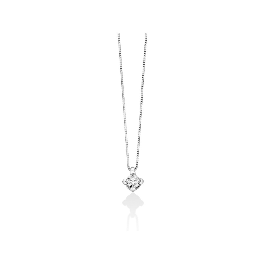 1 - Miluna Heart White Gold Point Light Women's Necklace with Diamonds CLD4125-015G7