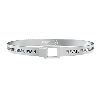 1 - Kidult men's bracelet 731188L in 316L steel with the phrase of Mark Twain Philosophy collection