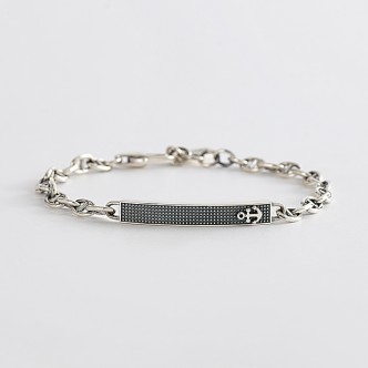 1 - Bracciale ancora con piastra uomo Argento 925 Mabina 533536