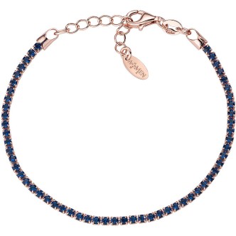 1 - Bracciale donna Tennis Amen zirconi blu BTRBL16 Argento 925