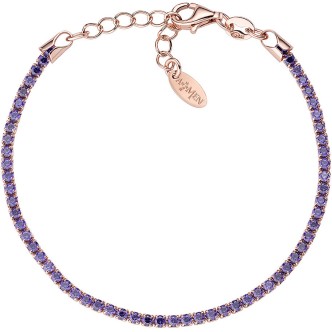 1 - Bracciale donna Tennis Amen zirconi viola BTRVI16 Argento 925