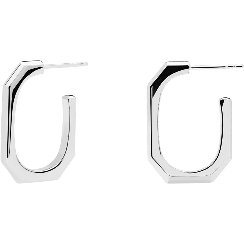 1 - Woman rectangular earrings PD Paola The Chain Silver 925 AR02-415-U