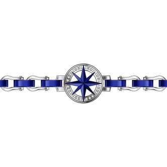 1 - Bracciale uomo Argento Zancan rosa dei venti blu EHB246