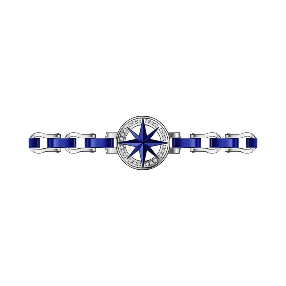 1 - Man bracelet Silver Zancan wind rose blue EHB246