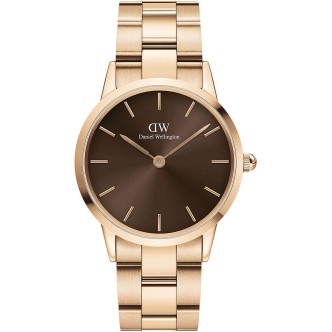 1 - Daniel Wellington women's watch Iconic Link Amber only time brown and pink DW00100461