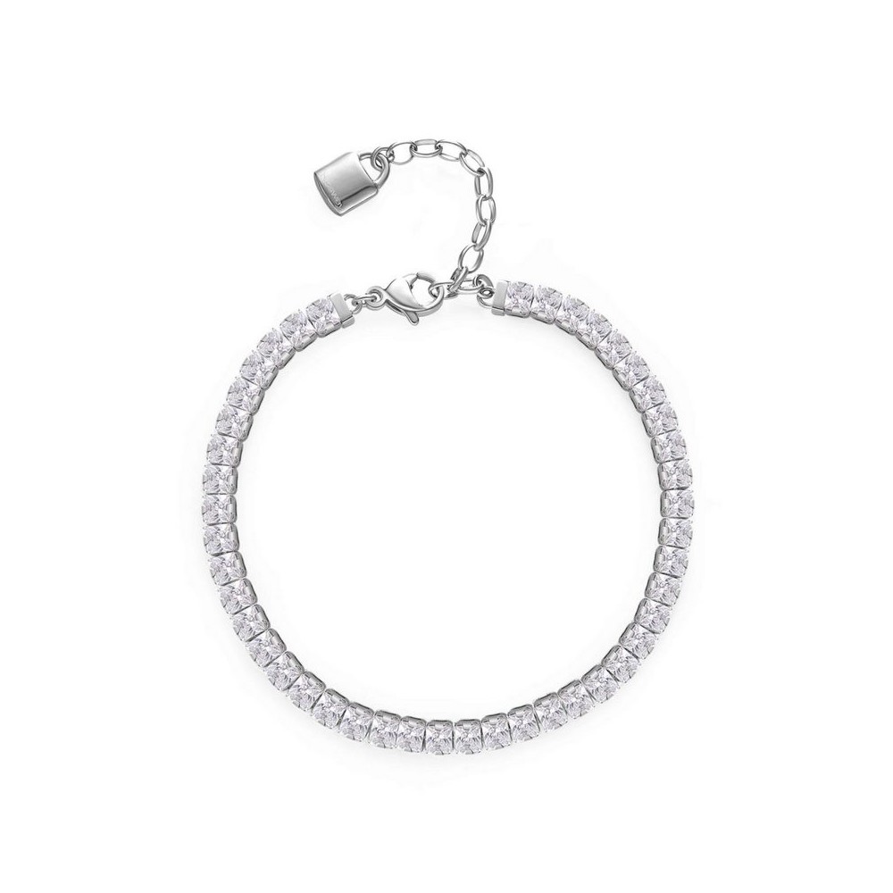 1 - Bracciale donna Desideri Brosway Amicizia bianco BEI056 acciaio con zirconi