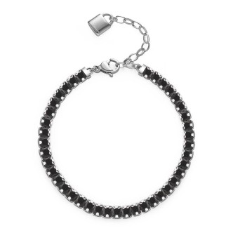 1 - Brosway Women's Wish Bracelet Black Friendship BEI057 steel with zircons