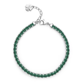 1 - Bracciale donna Desideri Brosway Fortuna verde BEI060 acciaio con zirconi