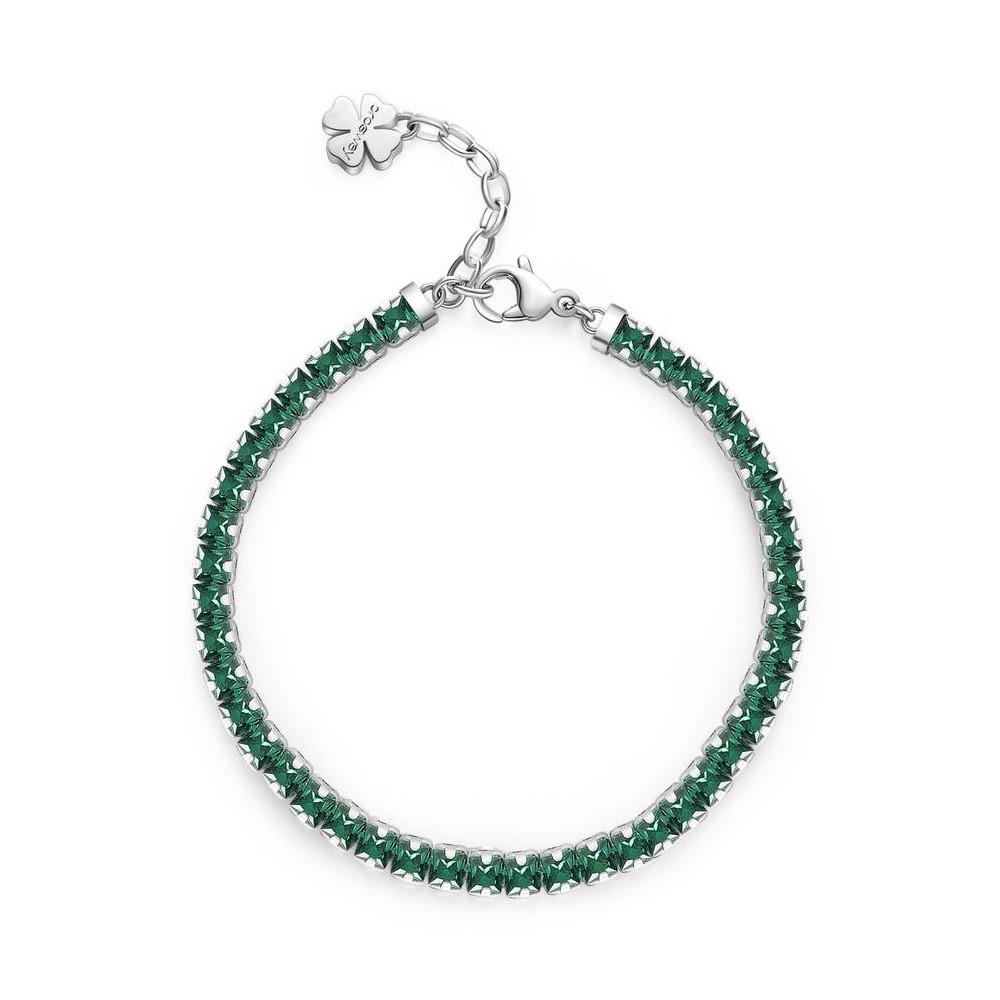 1 - Bracciale donna Desideri Brosway Fortuna verde BEI060 acciaio con zirconi