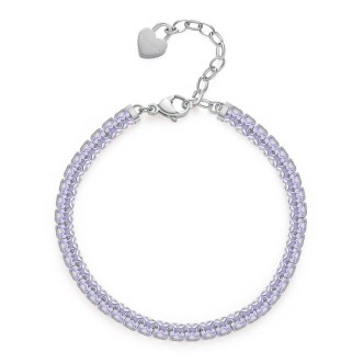 1 - Bracciale donna Desideri Brosway Fedeltà viola BEI063 acciaio con zirconi