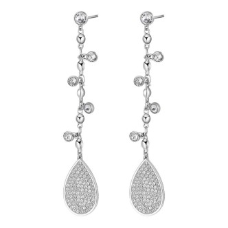 1 - Orecchini goccia pendenti Brosway Tailor BIL25 acciaio 316L con Swarovski