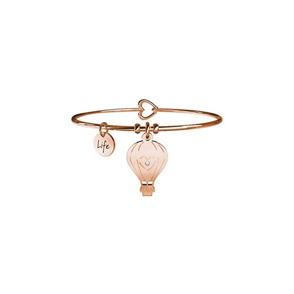 1 - Kidult bracelet 731088 steel 316L hot air rose gold balloon with crystals Free time collection