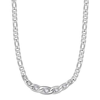 1 - Brosway woman necklace with 316L steel groumette chain with Swarovski BYM97