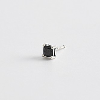 1 - Single earring for men with black light point 925 Silver Mabina 563481