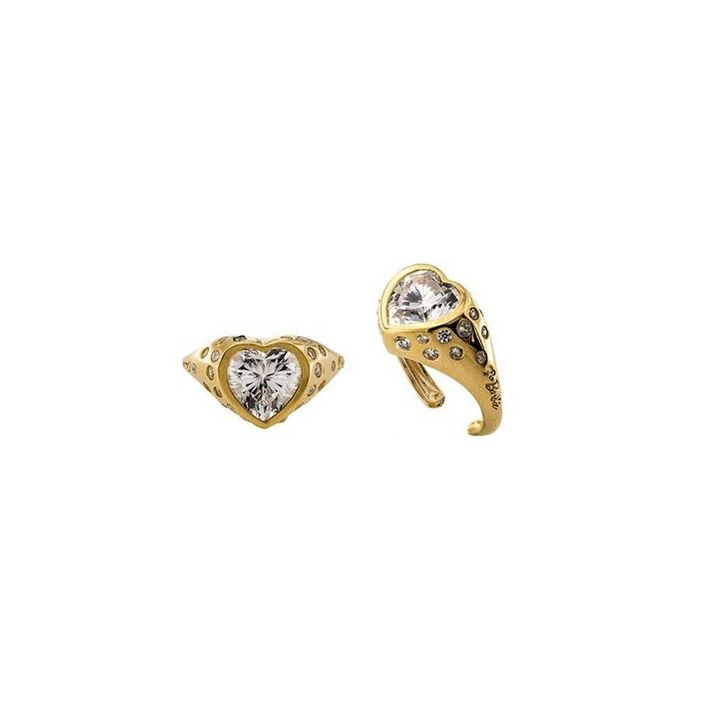 1 - Anello cuore Rue des Mille Barbie BRB-AN 03 Argento 925 color oro con zirconi