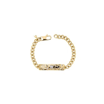 1 - Rue des Mille Barbie BRB-BR 01 Golden bracelet 925 silver with zircons