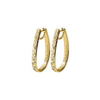 1 - Rue des Mille Barbie drop earrings BRB-OR 01 925 golden silver with zircons