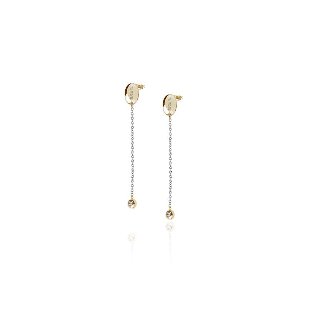 1 - Breil TJ2625 earrings in IP Light Gold steel with crystals from the Sunlight collection