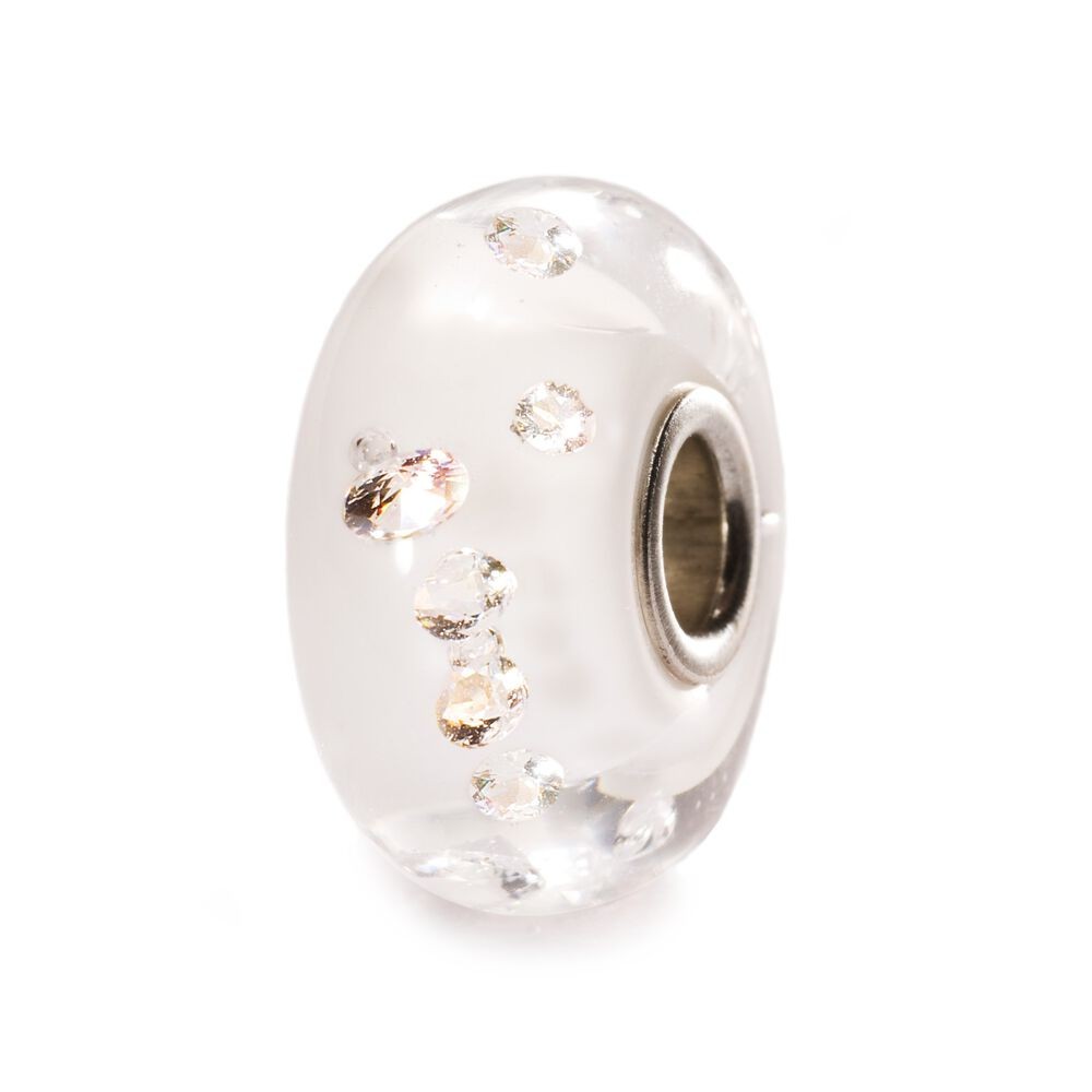 1 - White Diamond Beads Trollbeads TGLBE-00069 glass with cubic zirconia