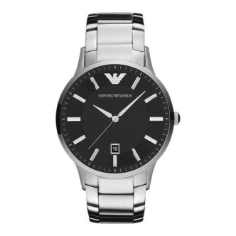 1 - Men's watch only time Emporio Armani black AR2440 steel bracelet