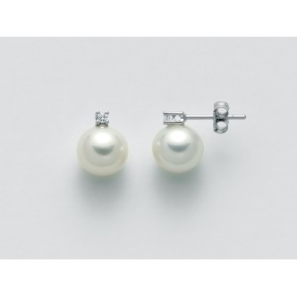 1 - Miluna earrings PER2302 750/1000 gold with pearls and diamonds