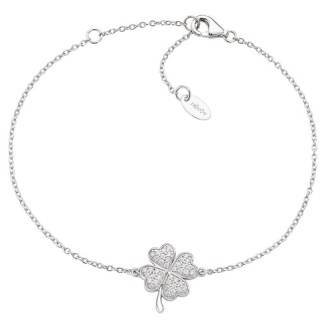 1 - Four-leaf clover woman bracelet Amen Silver 925 with zircons BRQUBBZ