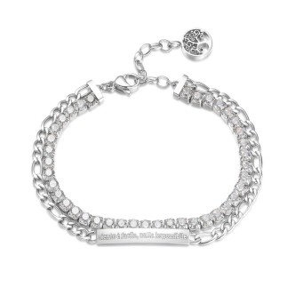 1 - Brosway Determination Tennis woman bracelet double wire 316L steel BEI051