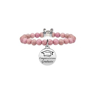 1 - Bracciale Kidult 731128 in acciaio 316L con rodonite collezione Special Moments