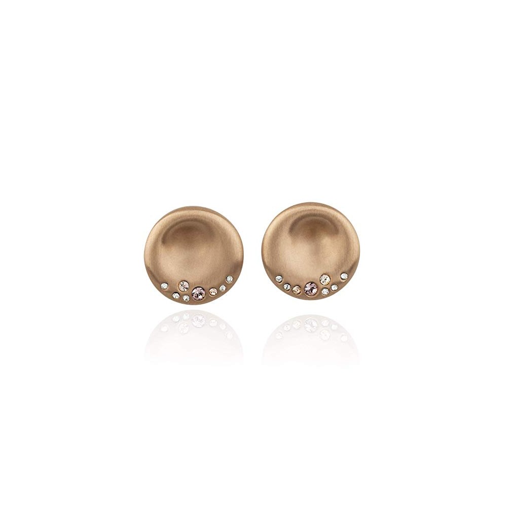 1 - Breil TJ2652 earrings in IP Rose stainless steel with crystals Illusion collection