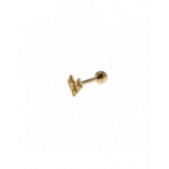 1 - Piercing donna cuore pazzo Rue des Mille Argento 925 dorato PRZ-010 M2 AU