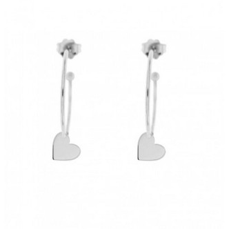 1 - Woman heart circle earrings Rue des Mille Silver 925 OR-D4 CUO RH