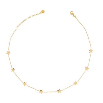 1 - Rues des Mille star woman necklace GR-CAT 8STE AU 925 Silver Golden Fall collection