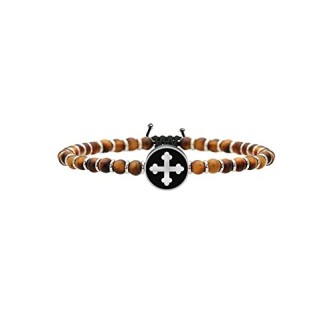 1 - Bracciale Kidult Uomo 731222 in acciaio 316L con Occhio di Tigre collezione Spirituallity