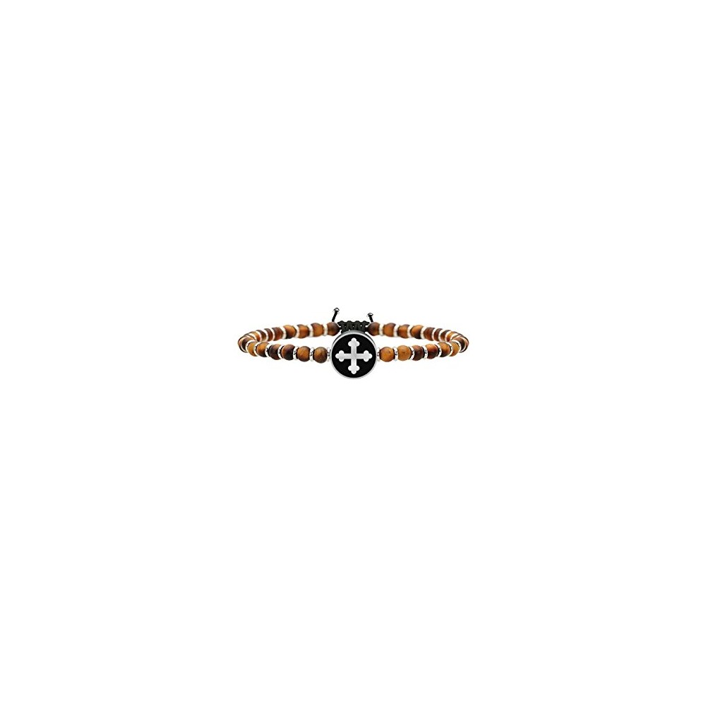 1 - Bracciale Kidult Uomo 731222 in acciaio 316L con Occhio di Tigre collezione Spirituallity