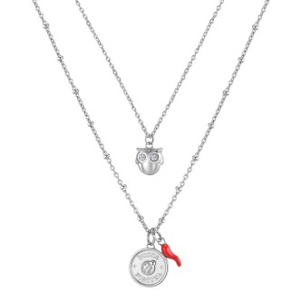 1 - Collana donna Coccinella e gufo doppio filo Chakra Brosway acciaio 316L BHKN068