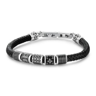 1 - Bracciale uomo pelle Brosway Bullet BUL22 acciaio 316L