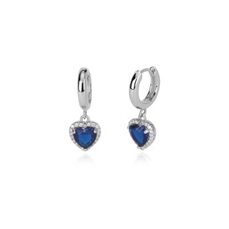 1 - Woman silver heart earrings Mabina 563376 with zircons