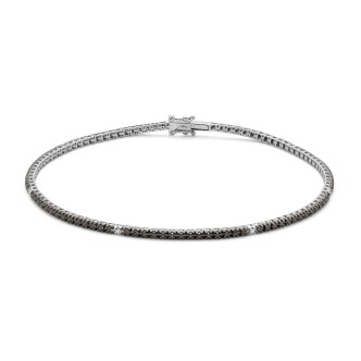 1 - Bracciale donna Tennis nero Miluna Oro 18Kt con diamanti BRD863-047NB