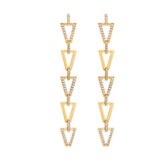 1 - Valentina Ferragni pendant earrings DVF-OR-PE1 925 golden silver with zircons