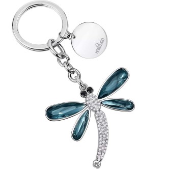 1 - Morellato SD0399 Libellula woman key ring in steel with crystals