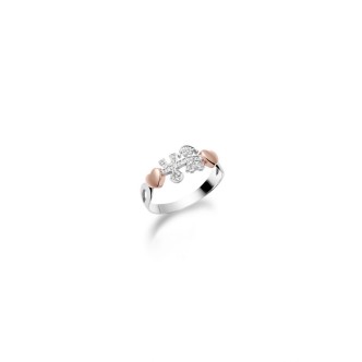 1 - Ring Girocuore Le Bebè boy and girl LBB113-14 White Gold and Rose Gold