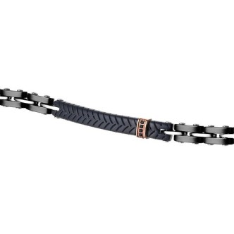 1 - Bracciale Zancan uomo Hi-Teck ceramica nero UHB020 con zirconi