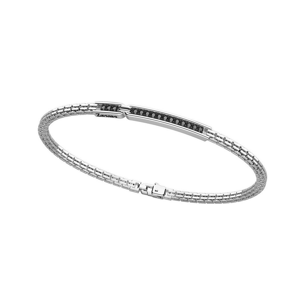 1 - Zancan men's bracelet 925 silver with black spinels ESB084